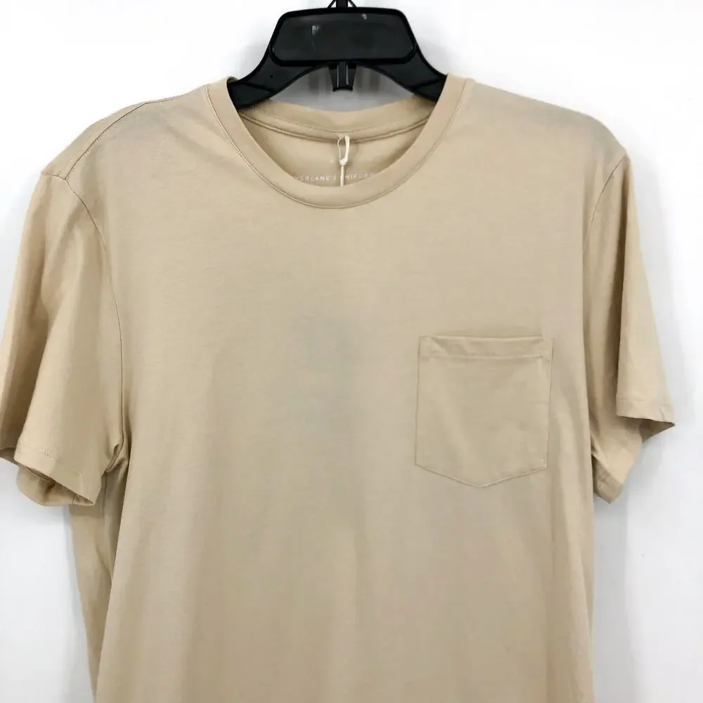 EVERLANE Uniform Men's Organic Cotton Pocket Tee Medium Tan Plain Khaki NWT - Picture 5 of 13